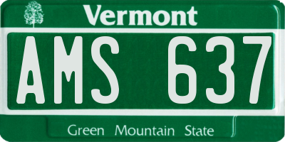 VT license plate AMS637