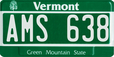 VT license plate AMS638
