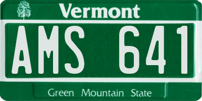 VT license plate AMS641