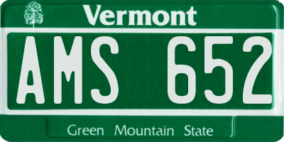 VT license plate AMS652