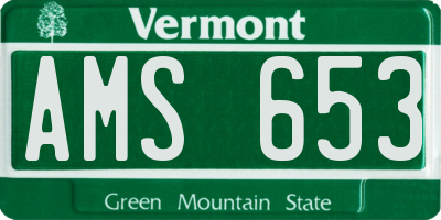 VT license plate AMS653