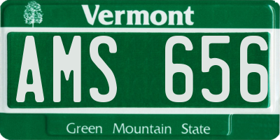 VT license plate AMS656