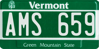 VT license plate AMS659