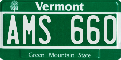 VT license plate AMS660