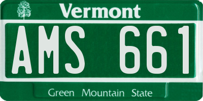 VT license plate AMS661