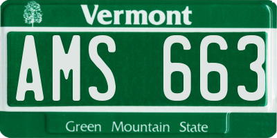 VT license plate AMS663