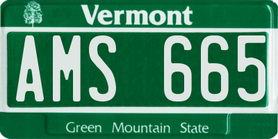 VT license plate AMS665