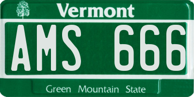 VT license plate AMS666