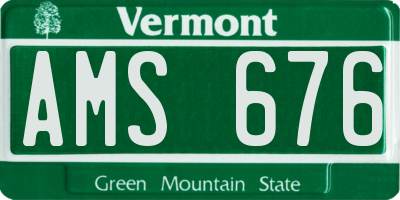 VT license plate AMS676