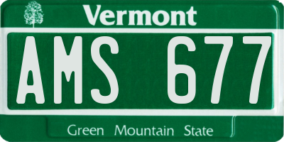 VT license plate AMS677