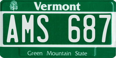 VT license plate AMS687