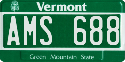 VT license plate AMS688
