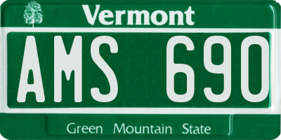 VT license plate AMS690