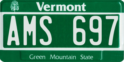 VT license plate AMS697