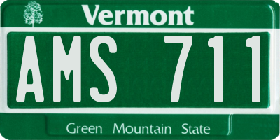 VT license plate AMS711