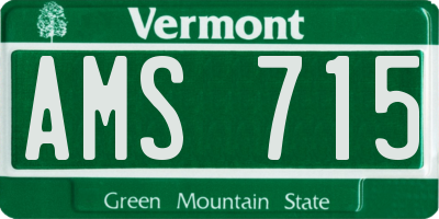 VT license plate AMS715