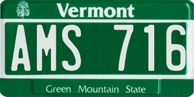 VT license plate AMS716