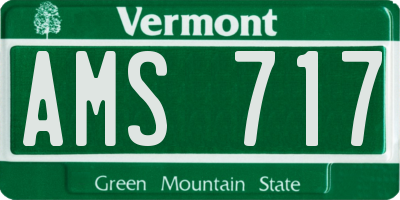 VT license plate AMS717