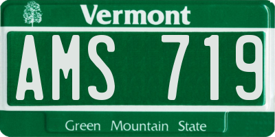 VT license plate AMS719