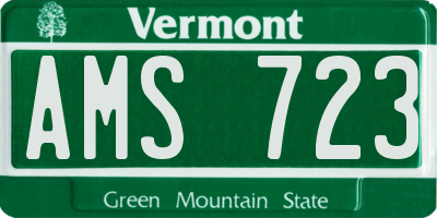 VT license plate AMS723