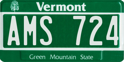 VT license plate AMS724