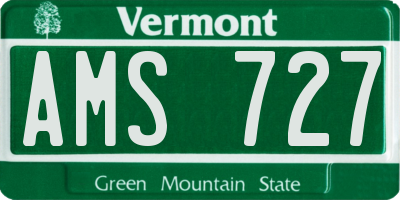 VT license plate AMS727