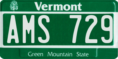 VT license plate AMS729