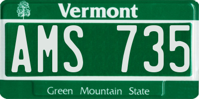 VT license plate AMS735