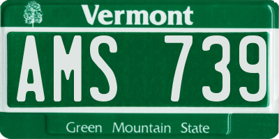 VT license plate AMS739