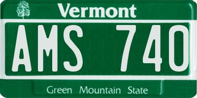 VT license plate AMS740