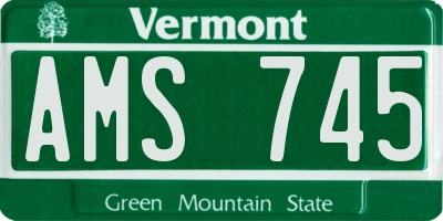 VT license plate AMS745