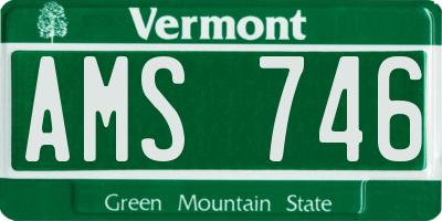 VT license plate AMS746