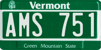 VT license plate AMS751