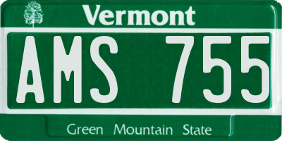 VT license plate AMS755
