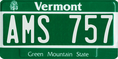 VT license plate AMS757