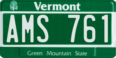 VT license plate AMS761