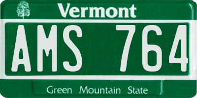 VT license plate AMS764