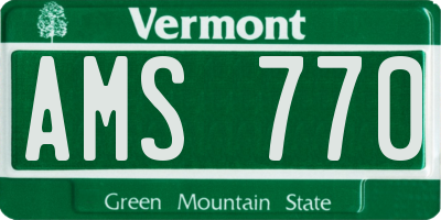 VT license plate AMS770