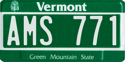 VT license plate AMS771