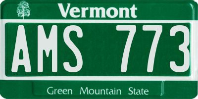 VT license plate AMS773