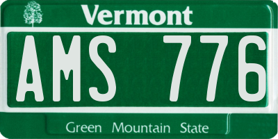 VT license plate AMS776