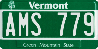 VT license plate AMS779