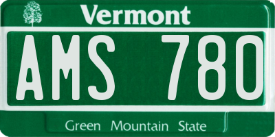VT license plate AMS780
