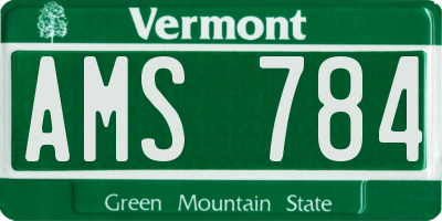 VT license plate AMS784