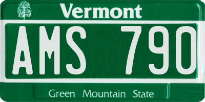 VT license plate AMS790