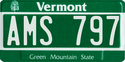 VT license plate AMS797