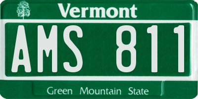 VT license plate AMS811