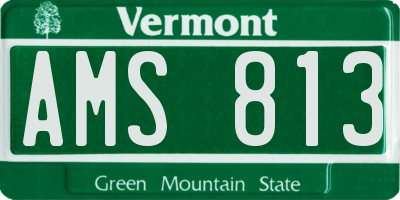 VT license plate AMS813
