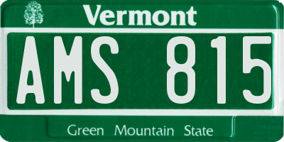 VT license plate AMS815
