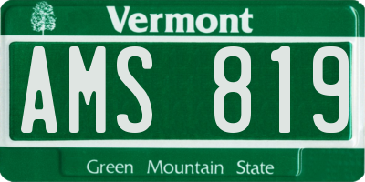 VT license plate AMS819